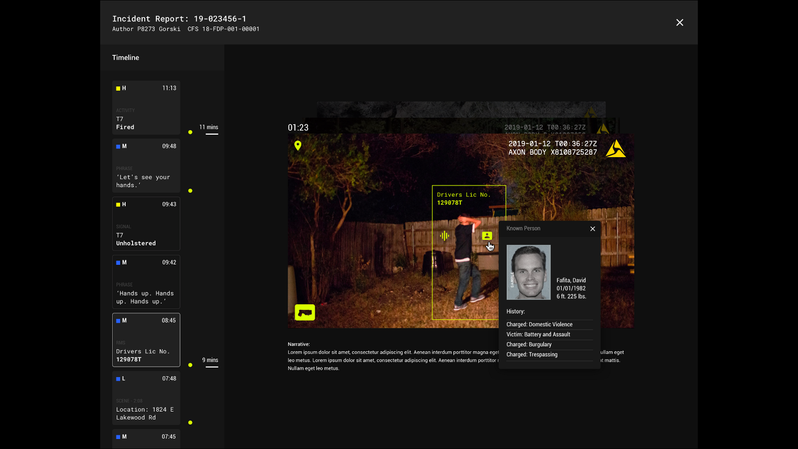 Detective Timeline View