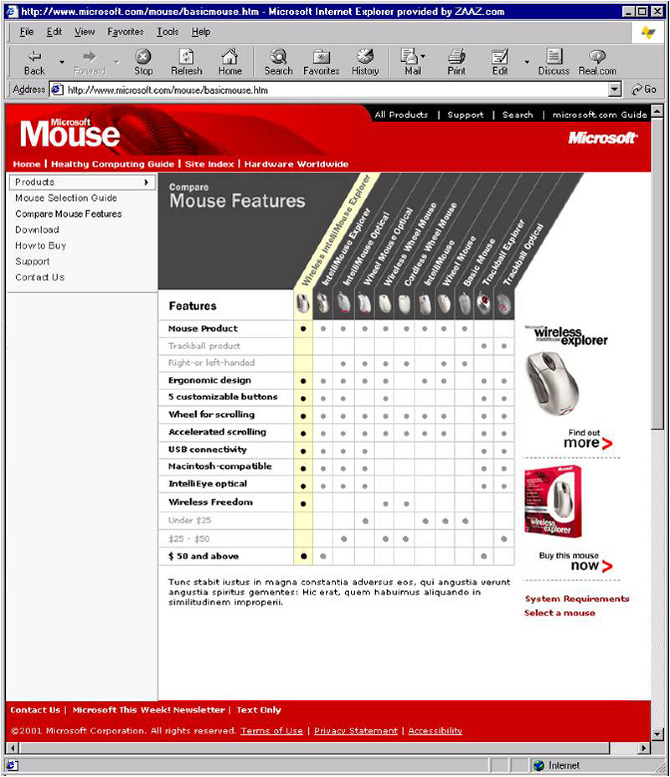 Retail Website Features